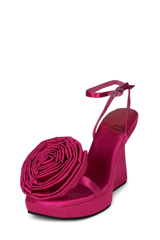 Women Sandal Jeffrey Campbell HIBISCUS Fuchsia Satin