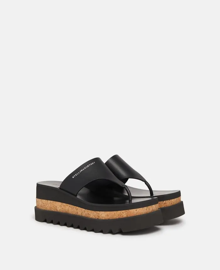 Women Sandals Stella McCartney SneakElyse Platform Thong Sandals Black Women Sandals Stella McCartney SneakElyse Platform Thong Sandals Black