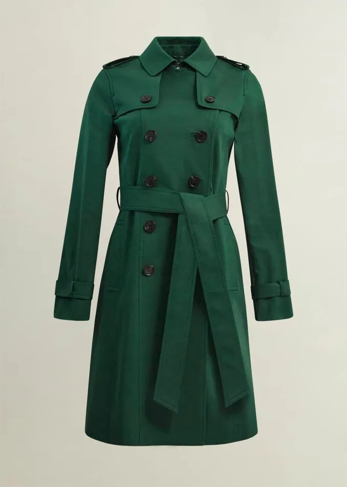 Women Saskia Shower Resistant Trench Coat Bay Green Hobbs Coats and Jackets