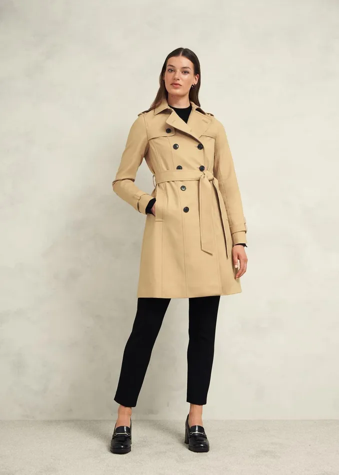 Women Saskia Shower Resistant Trench Coat Tan Hobbs Coats and Jackets