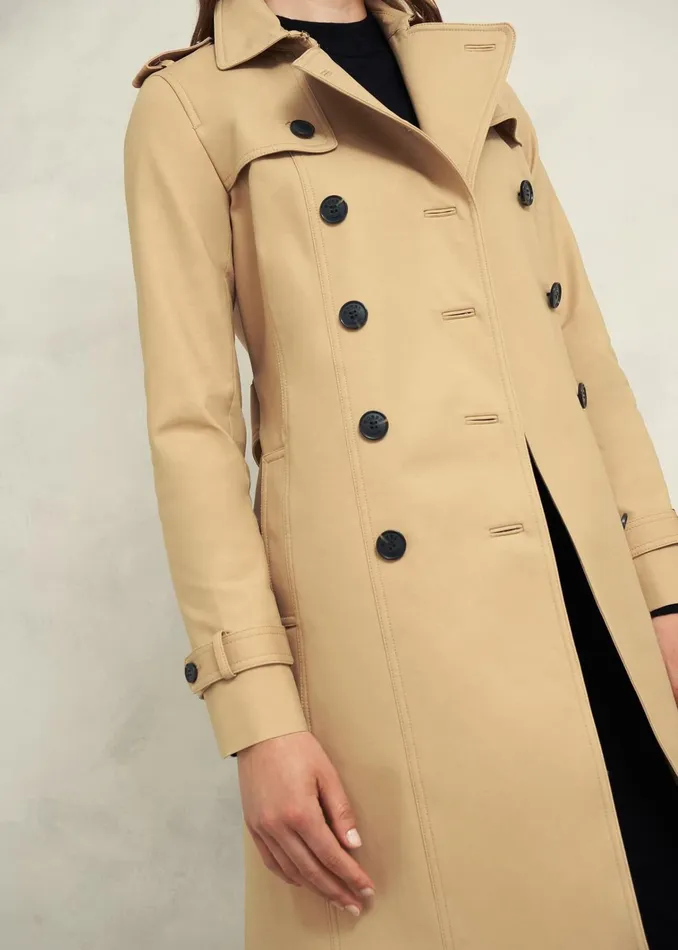 Women Saskia Shower Resistant Trench Coat Tan Hobbs Coats and Jackets