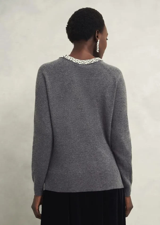 Women Sherry Jumper With Cashmere Charcoal Grey Hobbs Jumpers and Cardigans