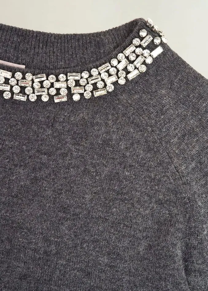 Women Sherry Jumper With Cashmere Charcoal Grey Hobbs Jumpers and Cardigans