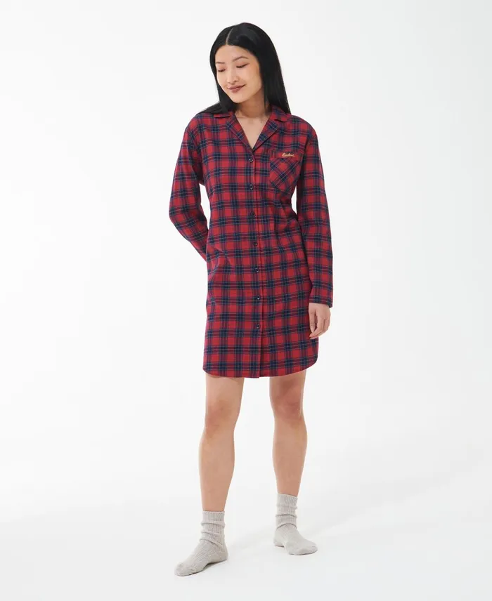Women Shirts and Blouses Barbour Etta Nightshirt Small Red Tartan Women Shirts and Blouses Barbour Etta Nightshirt Small Red Tartan