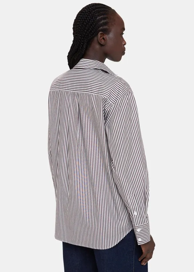 Women Shirts and Blouses Whistles Black Stripe Relaxed Fit Shirt