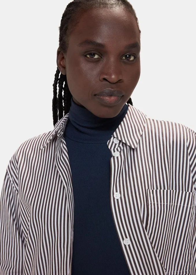 Women Shirts and Blouses Whistles Black Stripe Relaxed Fit Shirt