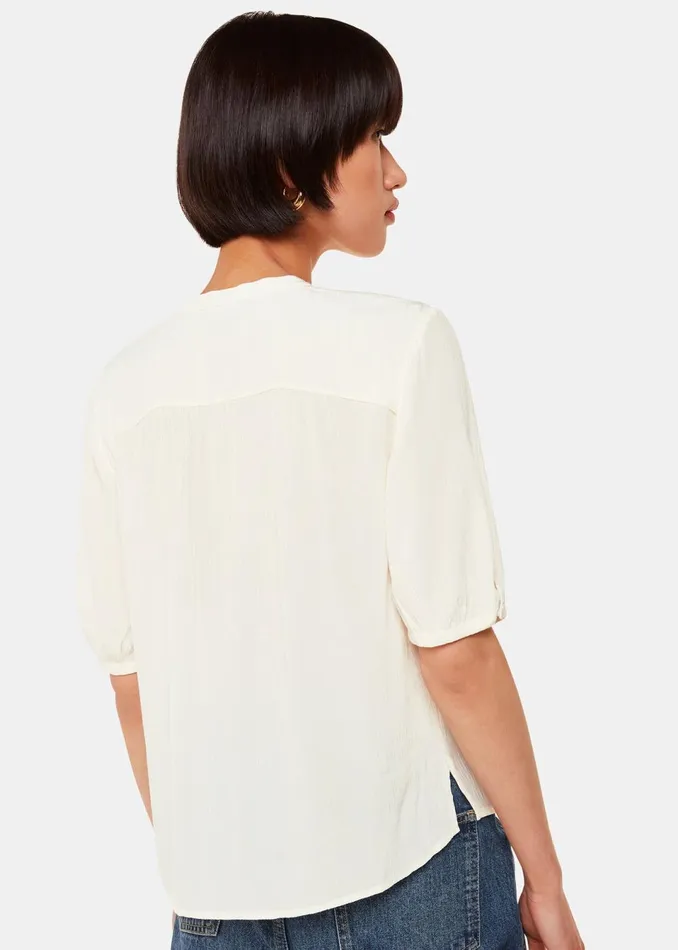 Women Shirts and Blouses Whistles White Jessie Tie Front Blouse