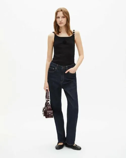 Women Shirts and Tops The Kooples Black Ribbed Tank Top Black
