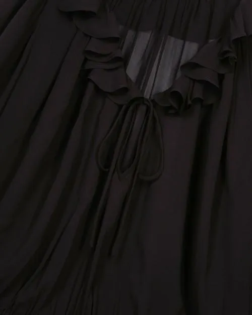 Women Shirts and Tops The Kooples Black Ruffled Top Black Stone