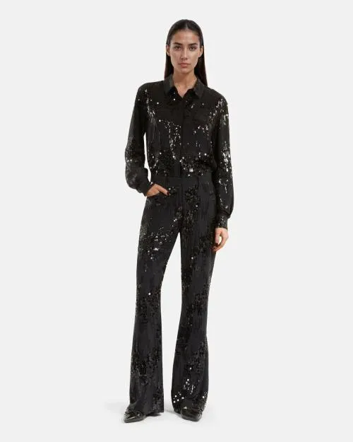Women Shirts and Tops The Kooples Black Sequin Shirt Black