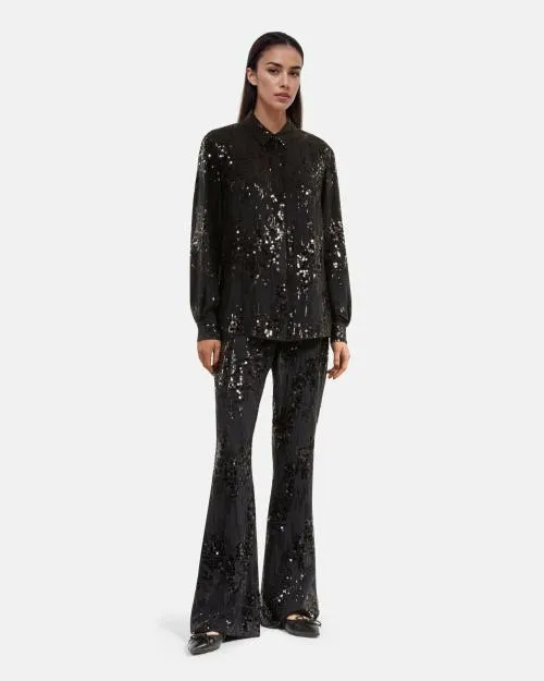 Women Shirts and Tops The Kooples Black Sequin Shirt Black
