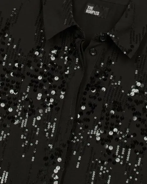 Women Shirts and Tops The Kooples Black Sequin Shirt Black