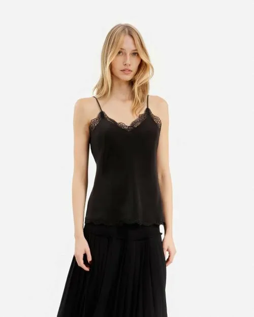 Women Shirts and Tops The Kooples Black Silk Camisole Black