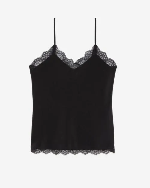 Women Shirts and Tops The Kooples Black Silk Camisole Black