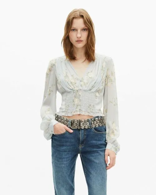 Women Shirts and Tops The Kooples Blue Printed Top Blue