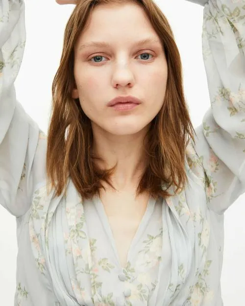 Women Shirts and Tops The Kooples Blue Printed Top Blue