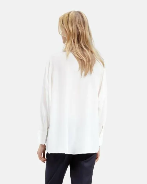 Women Shirts and Tops The Kooples Loose White Washed Silk Shirt White