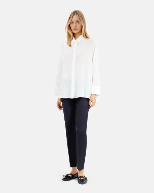 Women Shirts and Tops The Kooples Loose White Washed Silk Shirt White