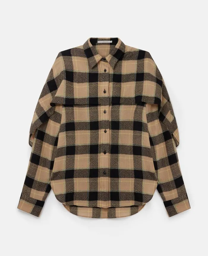 Women Shirts And Tops Stella McCartney Layered Check Shirt Beige And Black