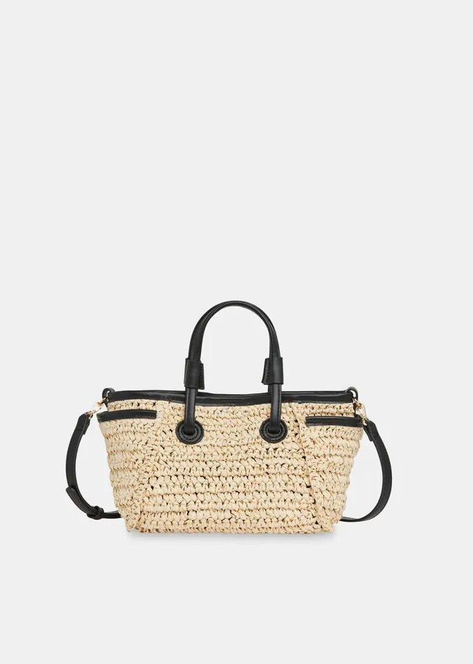 Women Shoulder Bags and Tote Bags Whistles Neutral Aylin Mini Straw Tote Bag