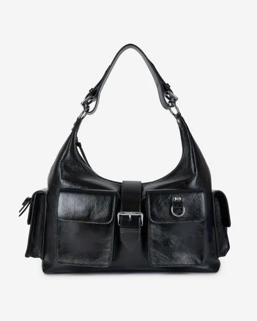 Women Shoulder Bags The Kooples Black Leather Amelia Xl Bag Black