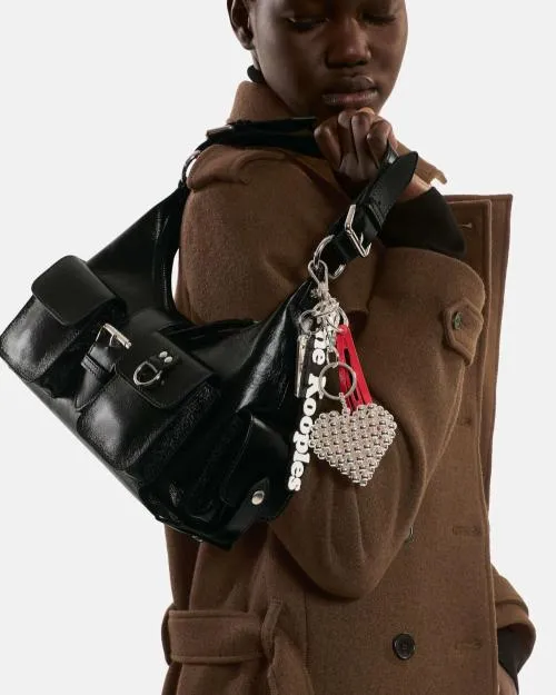 Women Shoulder Bags The Kooples Black Vintage Treatment Leather Amelia Bag Black