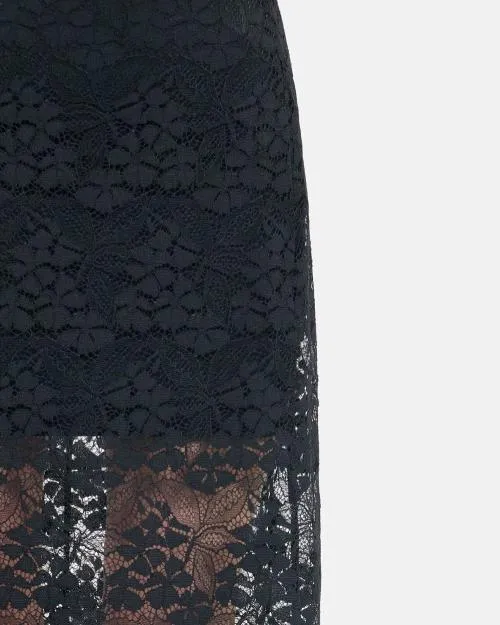 Women Skirts and Shorts The Kooples Long Black Lace Skirt Black