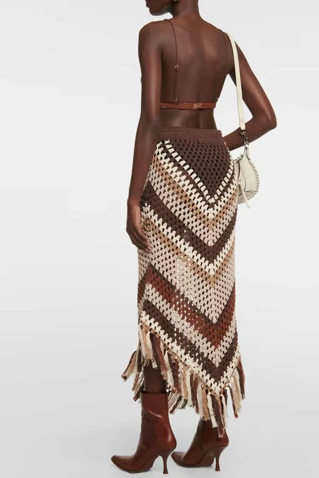 Women Skirts DODO BAR OR BREJACHA SKIRT Brown Combo Women Skirts DODO BAR OR BREJACHA SKIRT Brown Combo