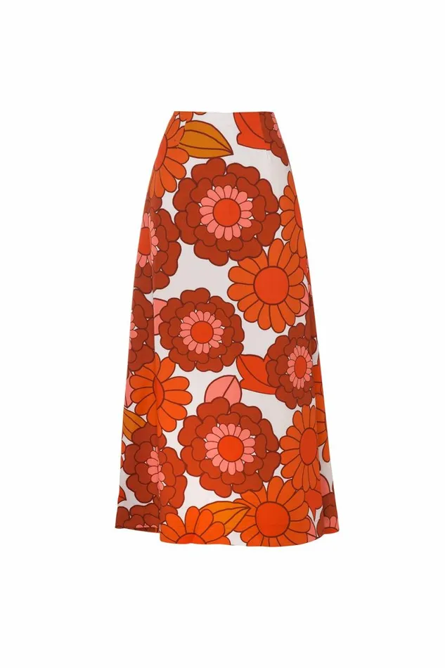Women Skirts DODO BAR OR Maximilianne Skirt Lulu Print Orange