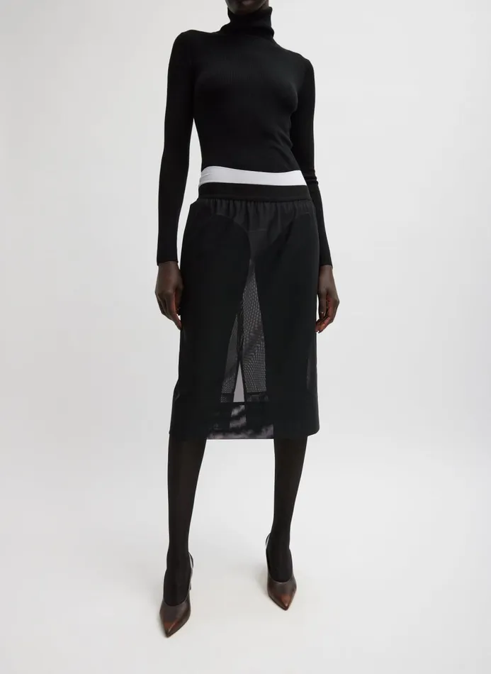 Women Skirts Tibi Power Mesh Skirt Black