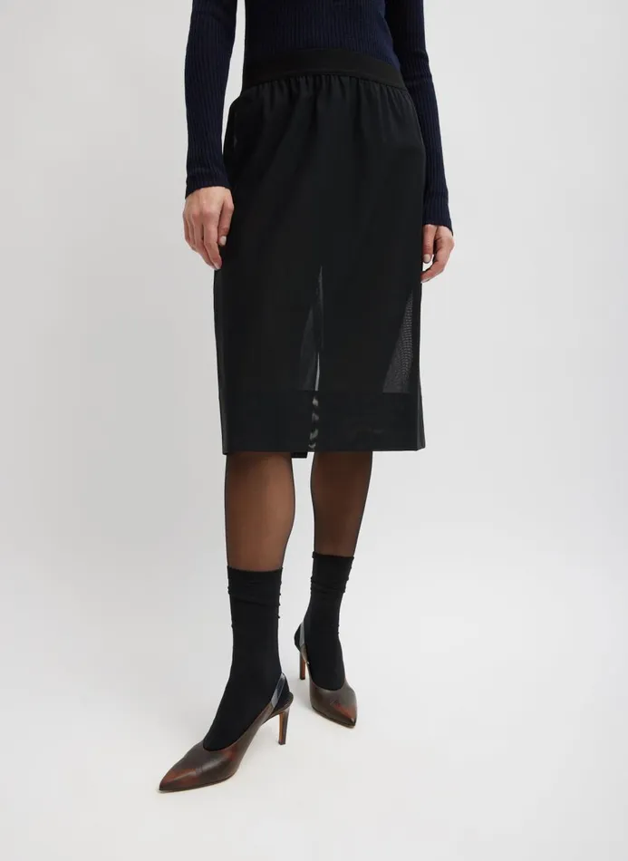 Women Skirts Tibi Power Mesh Skirt Black