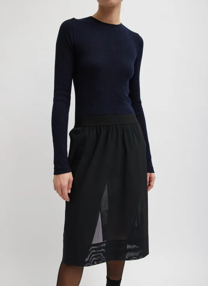 Women Skirts Tibi Power Mesh Skirt Black