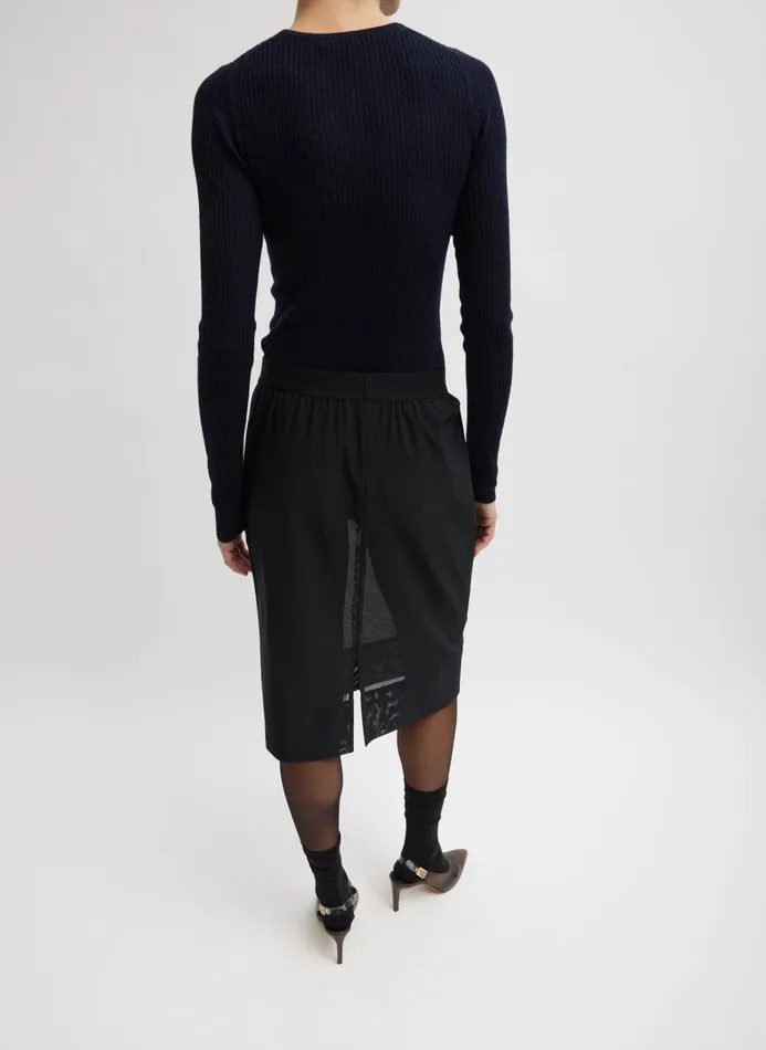 Women Skirts Tibi Power Mesh Skirt Black