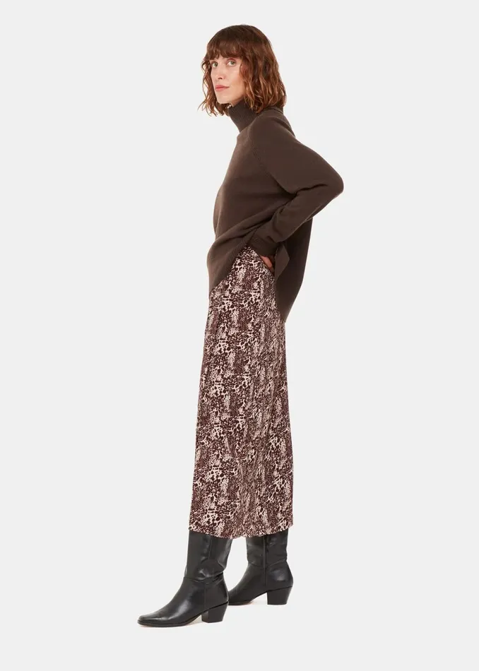 Women Skirts Whistles Micro Leopard Print Wrap Skirt
