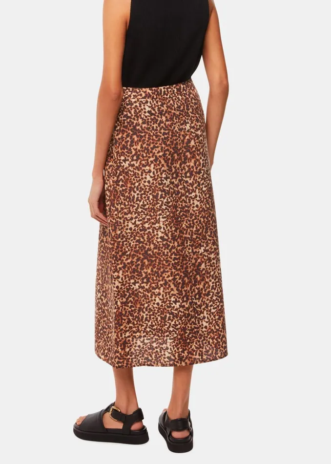Women Skirts Whistles Multicolour Marble Spot Front Split Skirt