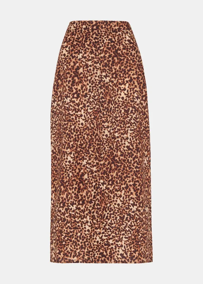 Women Skirts Whistles Multicolour Marble Spot Front Split Skirt