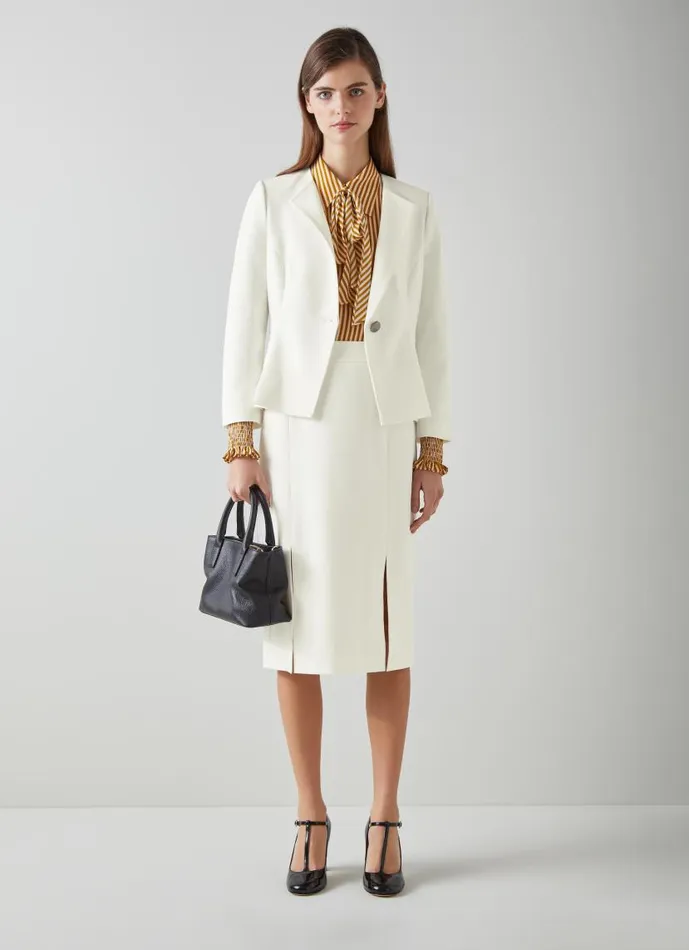 Women Sky Cream Crepe Pencil Skirt With LENZING ECOVERO Viscose Ivory LKBennett Skirts Women Sky Cream Crepe Pencil Skirt With LENZING ECOVERO Viscose Ivory LKBennett Skirts