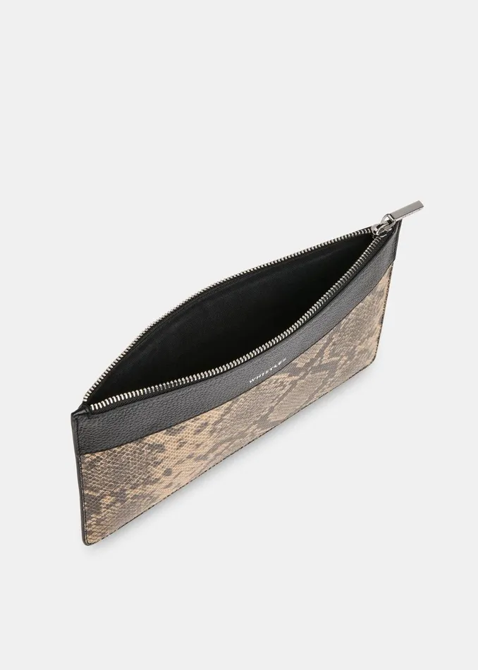 Women Small Bags and Clutches Whistles Multicolour Una Snake Panel Pouch