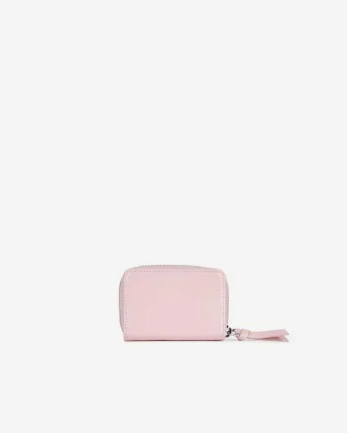 Women Small Leather Goods The Kooples Amelia Pink Leather Coin Purse Pink