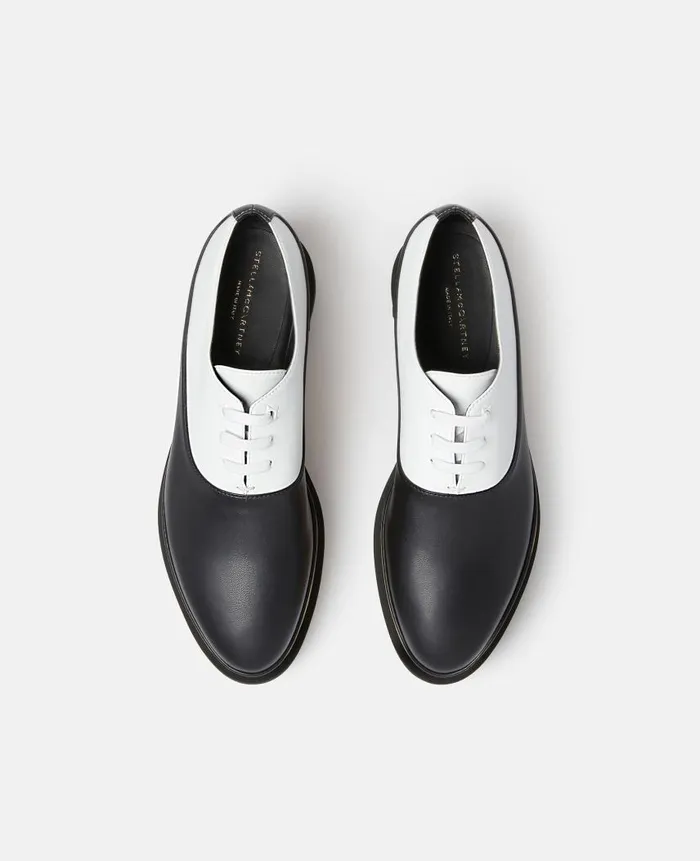 Women Sneakers Stella McCartney Elyse Monochrome Platform Shoes Midnight Black And Pure White