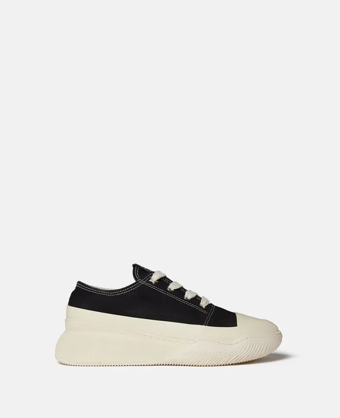 Women Sneakers Stella McCartney Loop Canvas LowTop Trainers Blackcream