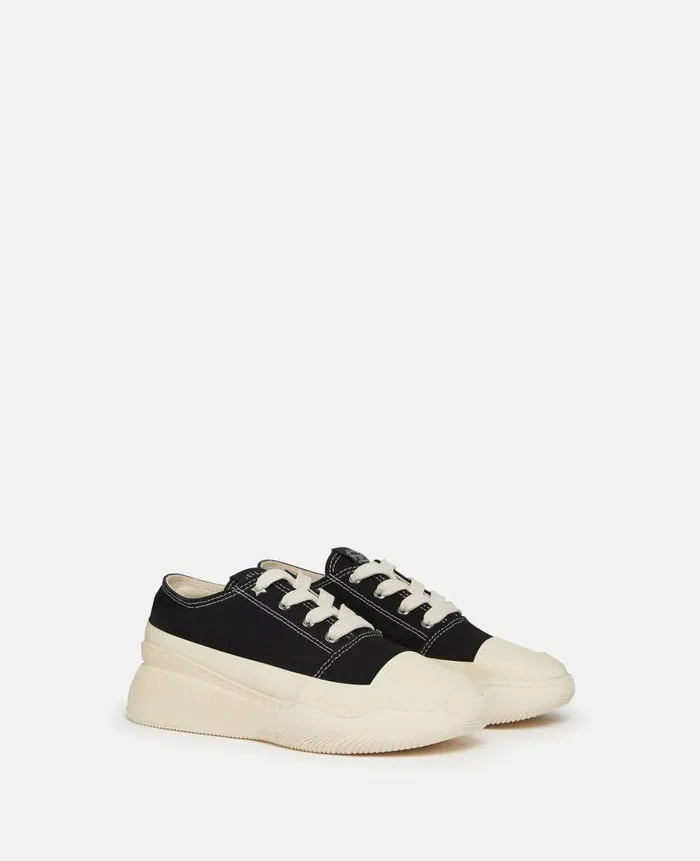 Women Sneakers Stella McCartney Loop Canvas LowTop Trainers Blackcream Women Sneakers Stella McCartney Loop Canvas LowTop Trainers Blackcream