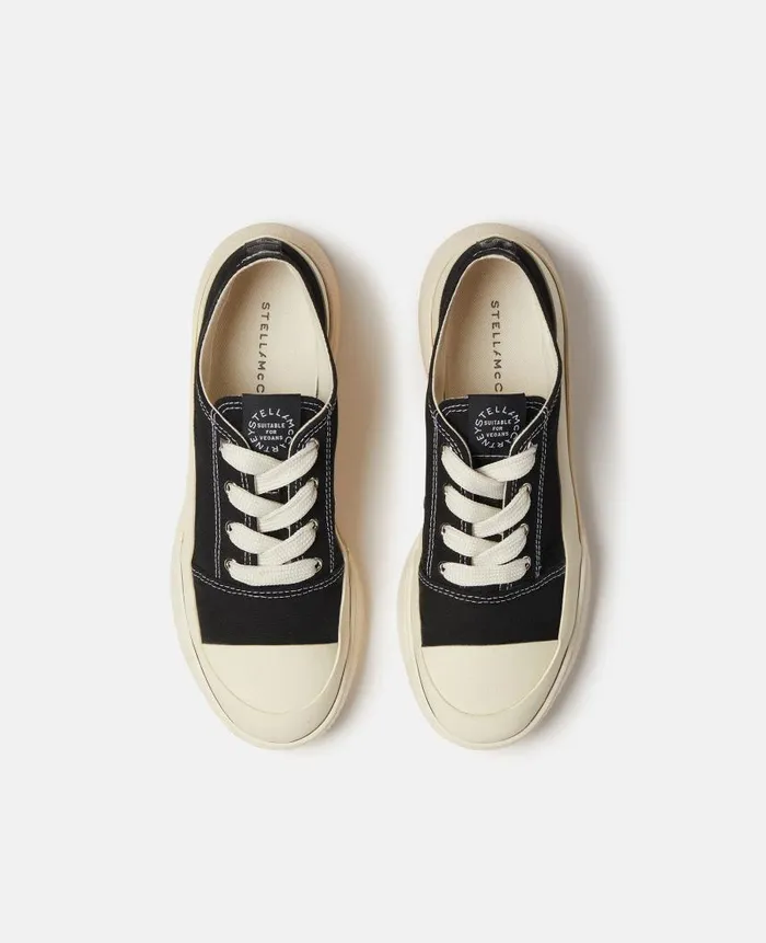 Women Sneakers Stella McCartney Loop Canvas LowTop Trainers Blackcream Women Sneakers Stella McCartney Loop Canvas LowTop Trainers Blackcream