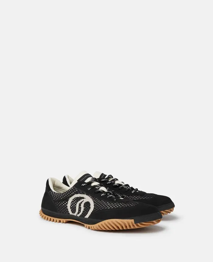 Women Sneakers Stella McCartney SWave Sport Mesh Paneled Sneakers Midnight Black