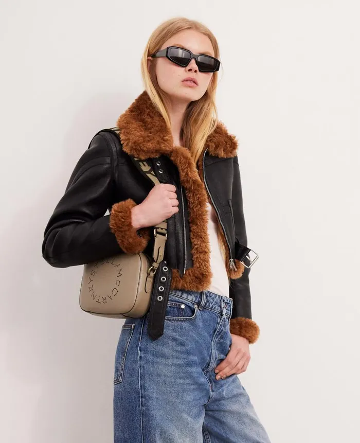 Women Stella Icons Stella McCartney Logo Crossbody Camera Bag Moss