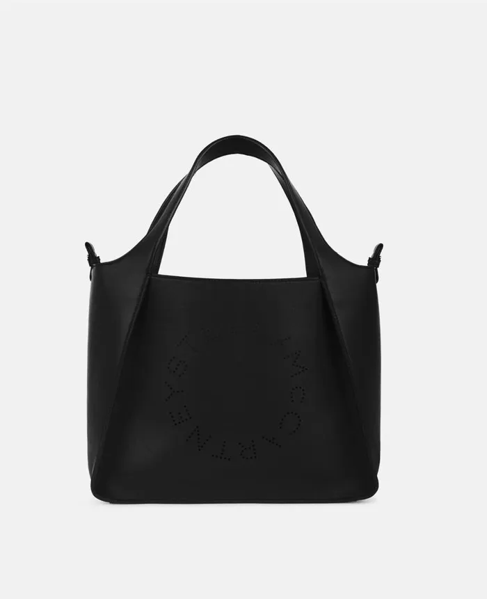 Women Stella Icons Stella McCartney Logo Crossbody Tote Bag Black