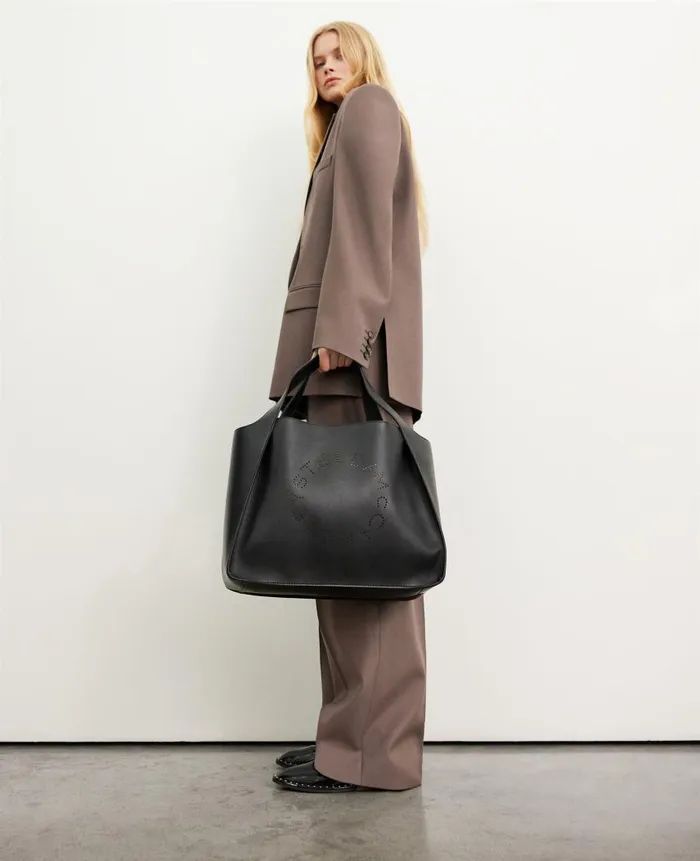 Women Stella Icons Stella McCartney Logo Crossbody Tote Bag Black