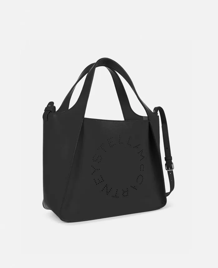 Women Stella Icons Stella McCartney Logo Crossbody Tote Bag Black