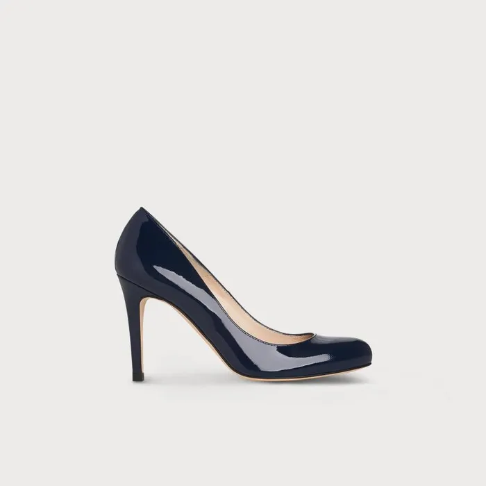 Women Stila Navy Patent Courts Navy Blue LKBennett Court Shoes