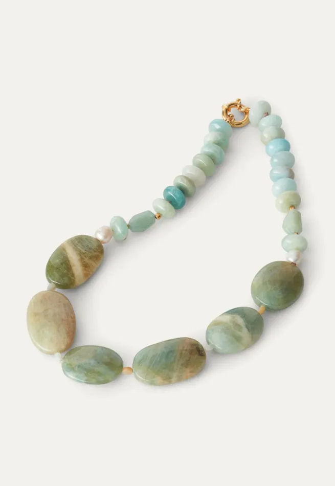 Women Stone Necklace Aquamarine Poetry Fashion Jewellery